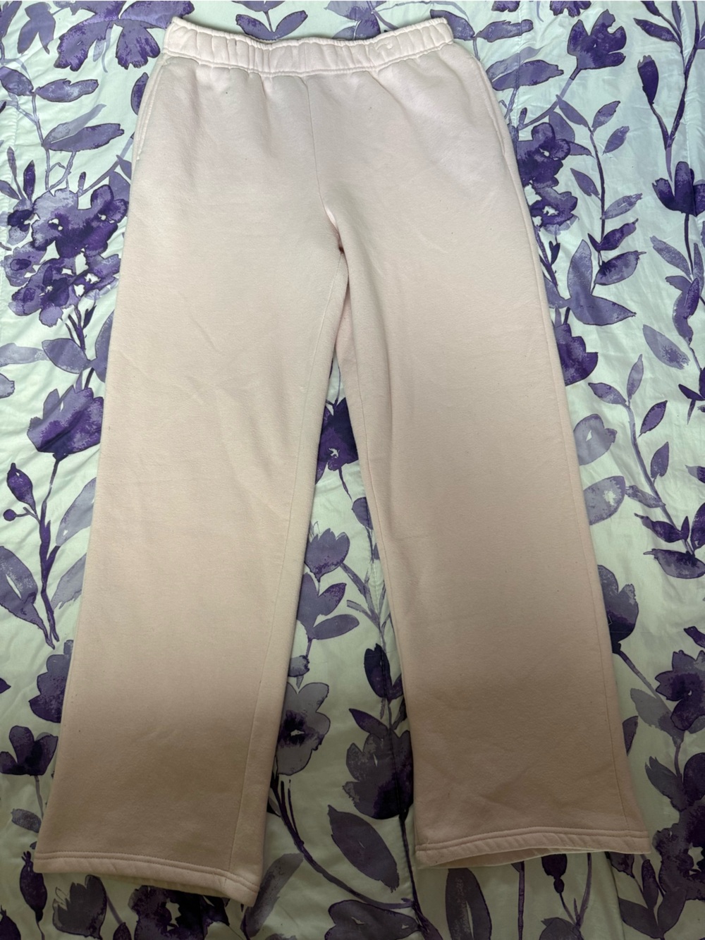 Women's Light Pink Wide-Leg Track Pants